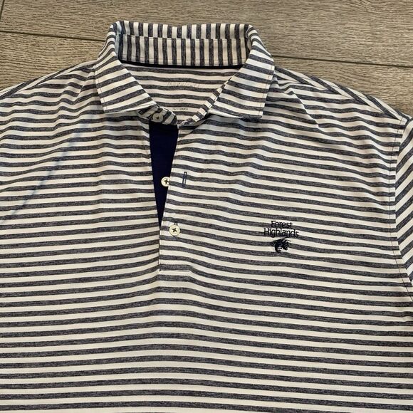 Johnnie O Performance Short Sleeve Stripe Golf Polo Shirt Men's Large Preppy - Picture 1 of 6